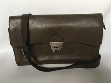 SACOCHE DE FACTEUR de 1974 en CUIR MARRON Marquée POSTES Avec Logo