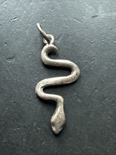 Ancien Pendentif Argent Massif 925 Créateur Breloque Art deco nouveau serpent 