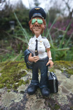815.9102  FIGURINE STATUETTE METIER PILOTE FEMME  AVION  HUMORISTIQUE AIR FRANCE