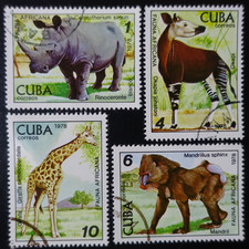 TIMBRES du 1CUBA - ANIMAUX