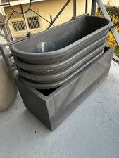 Lot 1 Bac À Fleurs 60*25 DEROMA et 4 balconnières 50*20 ELHO