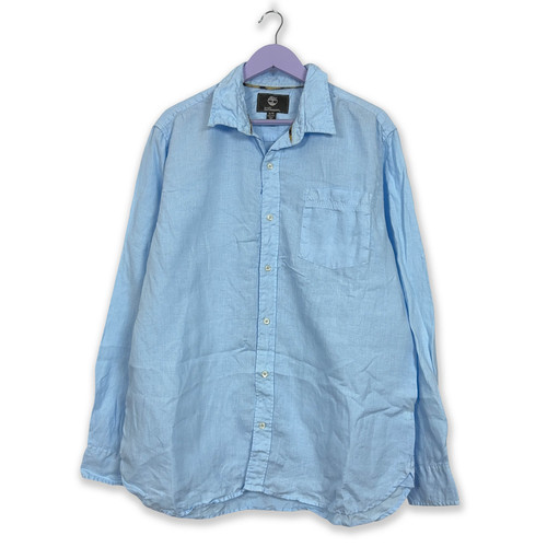 Chemise timberland bleue unie - chemise,