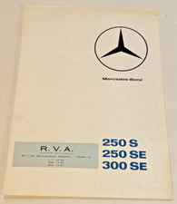 Brochure de Vente  MERCEDES 250 S, 250 SE, 300 SE - Aout 1966 en Français.