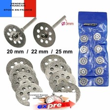 10 disques diamants diamantées 20 / 22 / 25 mm pour mini perceuse dremel +2 axes