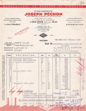 95 VAL D OISE L ISLE ADAM, fabricant, Pechon Joseph 1956 pinceaux, brosses