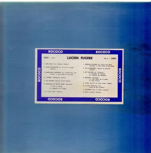 Lucien fugere rococo - lp,