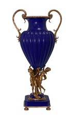 Vase femme ange sculpture bleu