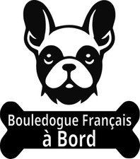 * 1 Sticker -  Bouledogue Français à Bord - 9 couleurs disponibles