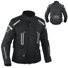 Blouson Moto Textile Tissu Impermeable Doublure 4 Saisons Protections CE Noir