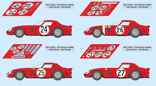 Décal ferrari 250 gto le - gto, 64
