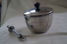 Sucrier et sa pince à sucre - vintage - inox/métal argenté
