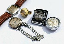 Lot 5 montres mécaniques anciennes vintage art déco mechanical watches parts