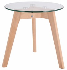 Table d'appoint design Motala 40 cm avec plateau de verre Table basse à 3 pieds