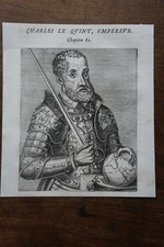 CHARLES LE QUINT (1500-1558), PORTRAIT ORIGINAL tire de THEVET..,1584,