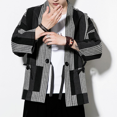 Veste kimono rayée - veste,