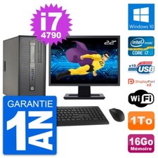 PC Tour HP ProDesk 600 G1 Ecran 22" i7-4790 RAM 16Go Disque 1To Windows 10 Wifi