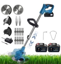 Coupe Bordures Sans Fil 36V 2 Batteries 4,0Ah Tête Pivotante 3 Lames Bleu