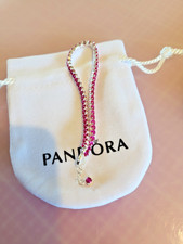Bracelet PANDORA rivière rose scintillant  Argent 925/1000e 20 CM *