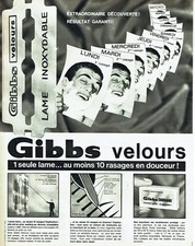 Publicité Advertising 099  1965  Gibbs   lames rasoir velours inoxydable