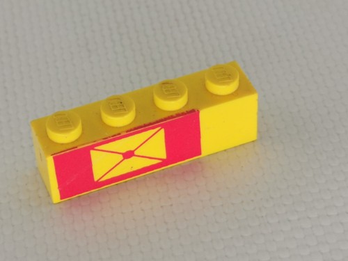 Lego brique 1x4 - 1x4, jaune