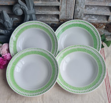 4 ANCIENNES ASSIETTES CREUSES VERTES DIGOIN BADONVILLER ...