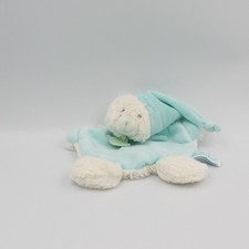 Doudou plat ours bleu blanc
