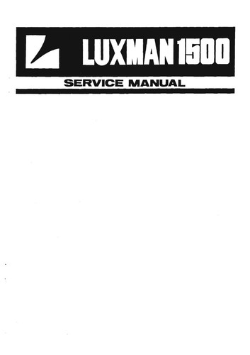 Manuel service pour luxman - service,