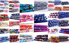 100% Tissu Coton Main Imprimé