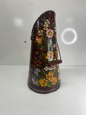 Seau à charbon peint décors fleurs à la main ? Dans son jus