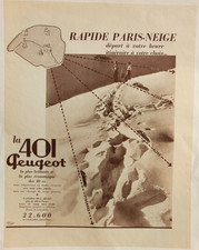 Affiche originale ancienne La voiture 401 Peugeot /RS177
