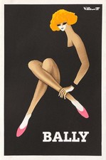 Bernard VILLEMOT Bally 1982 affiche originale en lithographie