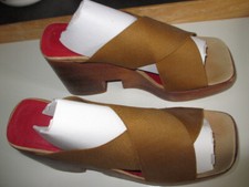 KENZO CHAUSSURES PLATEFORME À BRIDES ÉLASTIQUÉES BRONZE POINTURE 38 COMME NEUFS