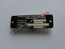 PLAQUE  DE CADRE  KAWASAKI