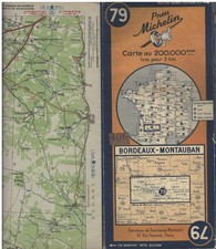 CARTE Michelin N°79 Montauban Cahors Marmande Rocamadour Carmaux Condom... 1946