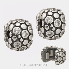 Authentic Pandora Sterling Silver Clear CZ Encore Clips (2) 790593CZ *SPECIAL*