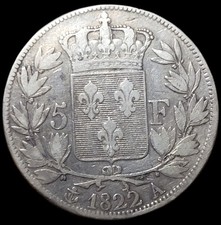 Écu Louis XVIII 1822 A