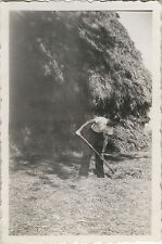 PHOTO ANCIENNE - VINTAGE SNAPSHOT - TRAVAIL FOIN CHAMP PAYSAN MEULE - FARMER