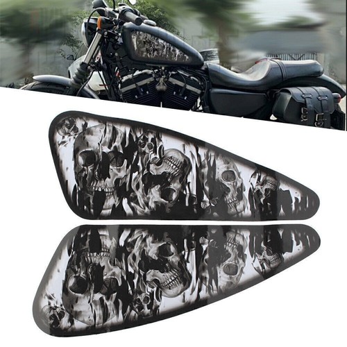 Pair black skull motorcycle - skull,