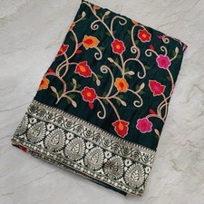 Écharpe broderie indienne Punjab mariage Phulkari Dupatta voile étole hijab