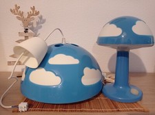 💡 Lampe de table chevet + Lustre Ikea SKOJIG nuage bleu VINTAGE