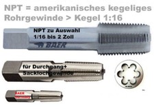 Npt Pouces Tuyau Fileté Conique Taraud Baer Taraud