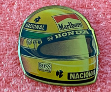 T39 Pins CASQUE de F1 de AYRTON SENNA Helmet Brazil Nacional Vintage lapel pin