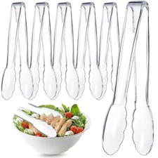 6 Pcs Clear Kitchen Tongs