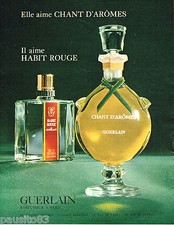 PUBLICITE ADVERTISING 055  1967  GUERLAIN   parfum CHANT D'AROME & HABIT ROUGE