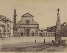 Italie, Firenze, Facciata della Chiesa di San Maria Novella Vintage Albumen prin