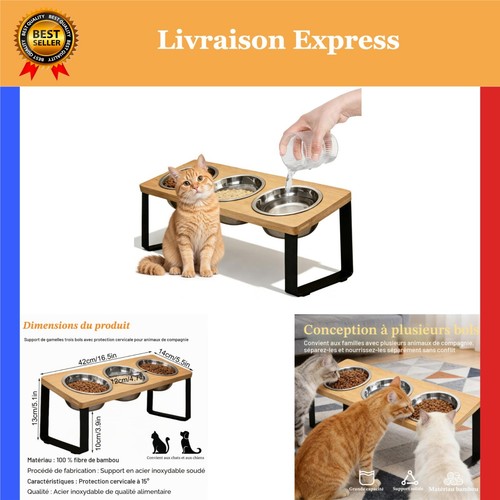 Gamelle chat inclinée - inclinée, en