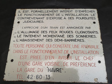 Tole émaillée de gare SNCF