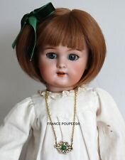 Perruque Auburn poupée ancienne Française, Allemande du XIX ème-T20/21cm (8")