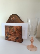 porte- lettre vintage  cuivre bois 1970 france