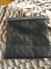 SAC Cabas Filet Vintage Noir Courses Shopping Noir 2 Poignées Dorées TBE 